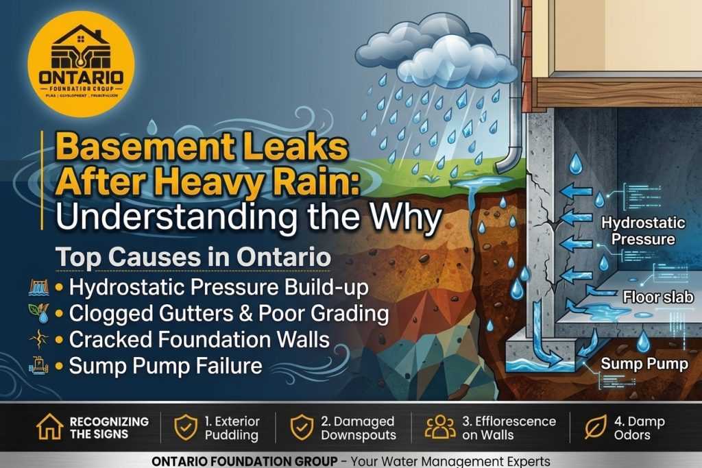 Why Basements Leak After Heavy Rain in Ontario